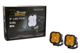 SS3 LED Pod Max Yellow SAE Fog Standard (pair)