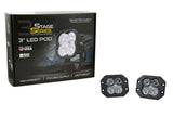 SS3 LED POD PRO WHITE COMBO FLUSH (PAIR)