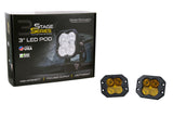 SS3 LED POD PRO YELLOW COMBO FLUSH (PAIR)